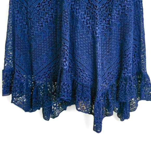 Lace Skirt Dark Moody Blue Witchy Hem Whimsygoth Fairygoth Dark Romance Party - Picture 7 of 11